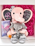 Personalised Baby Stats Elephant with Comforter